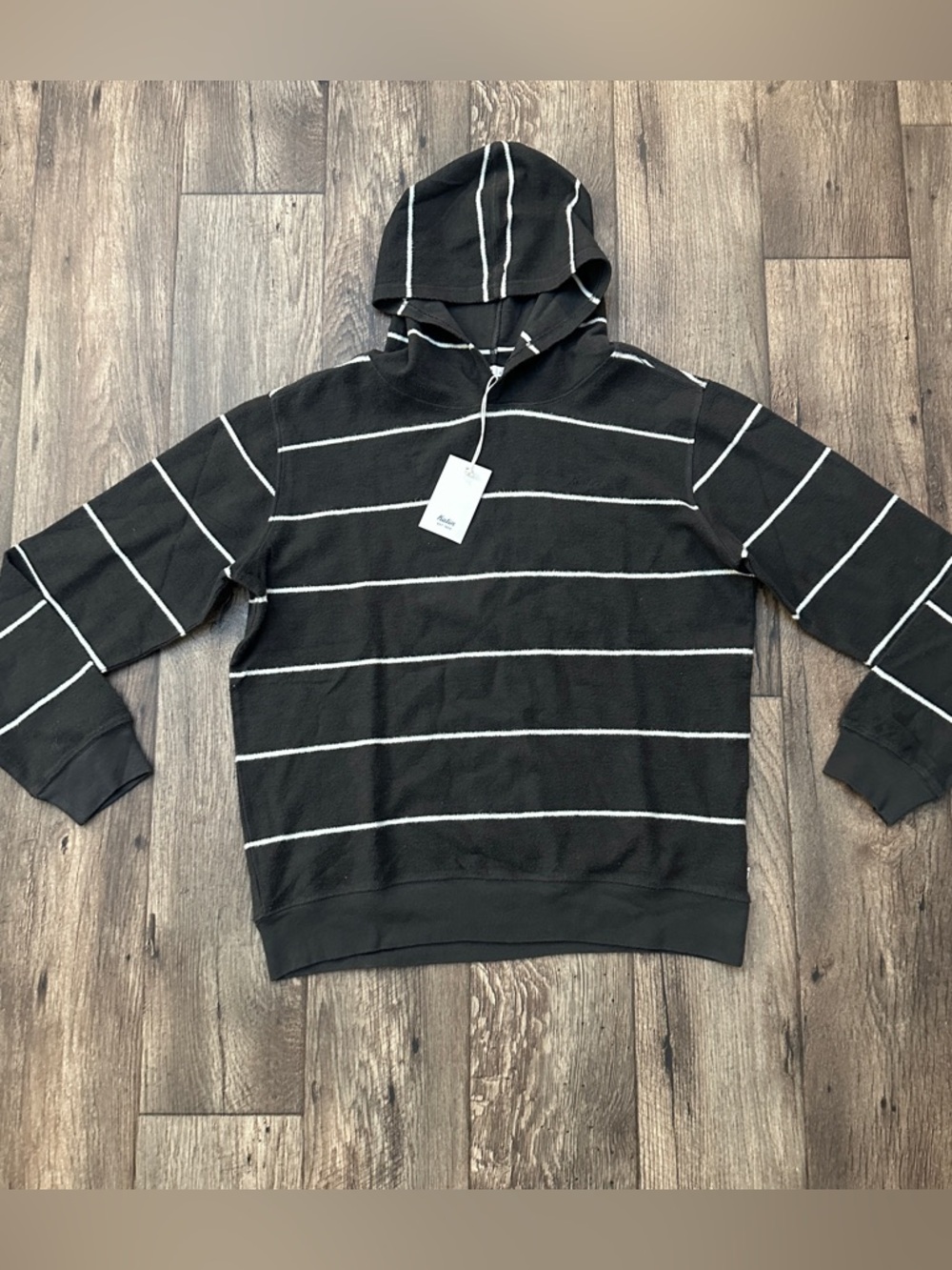 Katin Soft Fleece Hooded Sweater Hoodie Men’s Size L Washed Black White